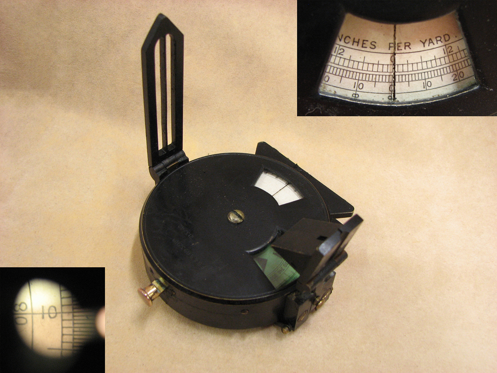 WW2 Francis Barker & Son MO Angle of Sight compass clinometer 